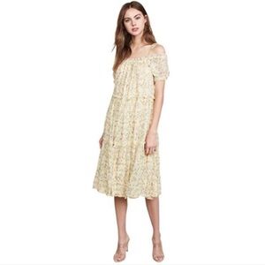 Ulla Johnson Dress sz 10 100% Silk Yellow Floral Square Neck Ulla Johnson $595
